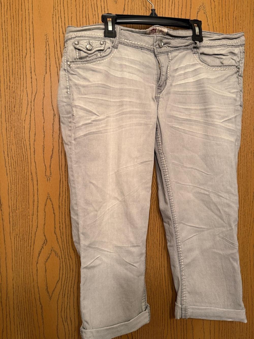 Size 15 Regular l.e.i. Jean Capris Gray/Blue